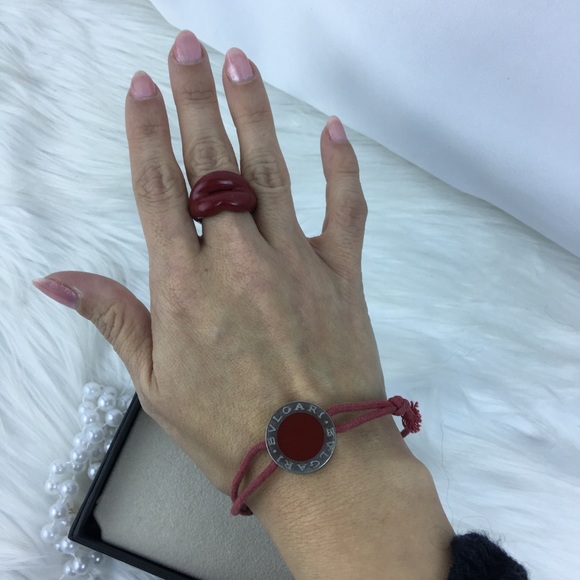 Sold Bvlgary Red cord & silver Medallion Bracelet. - Picture 4 of 4